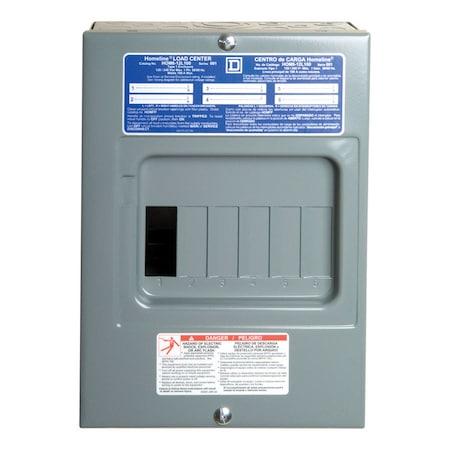 Square D Load Center, HOM, 6 Spaces, 100A, 120/240V AC, Main Lug, 1 Phase HOM612L100SCP